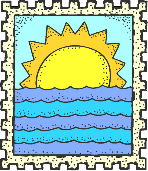 sunset on the beach clip art